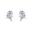 Cypress Rhodium Crystal Leafy Earrings